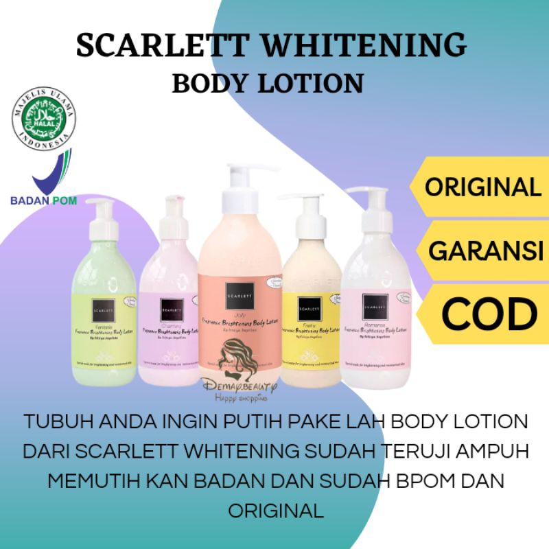 Body lotion scarlett / body lotion pemutih / scarlett whitening / scarlett body lotion / scarleet