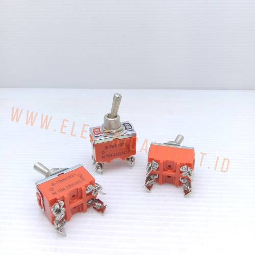 Saklar TOGGEL Switch 3 PIN ON OFF / Saklar TOGEEL 3 Kaki Body Orange