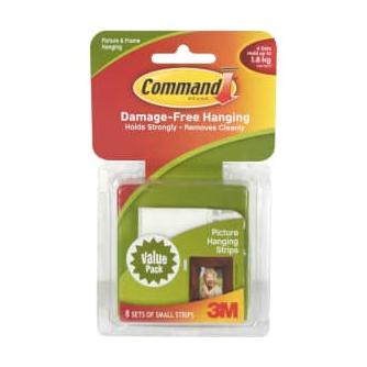 

Strip Command Small Picture Hanging - 8 Pcs 3m lightn33 Ayo Beli