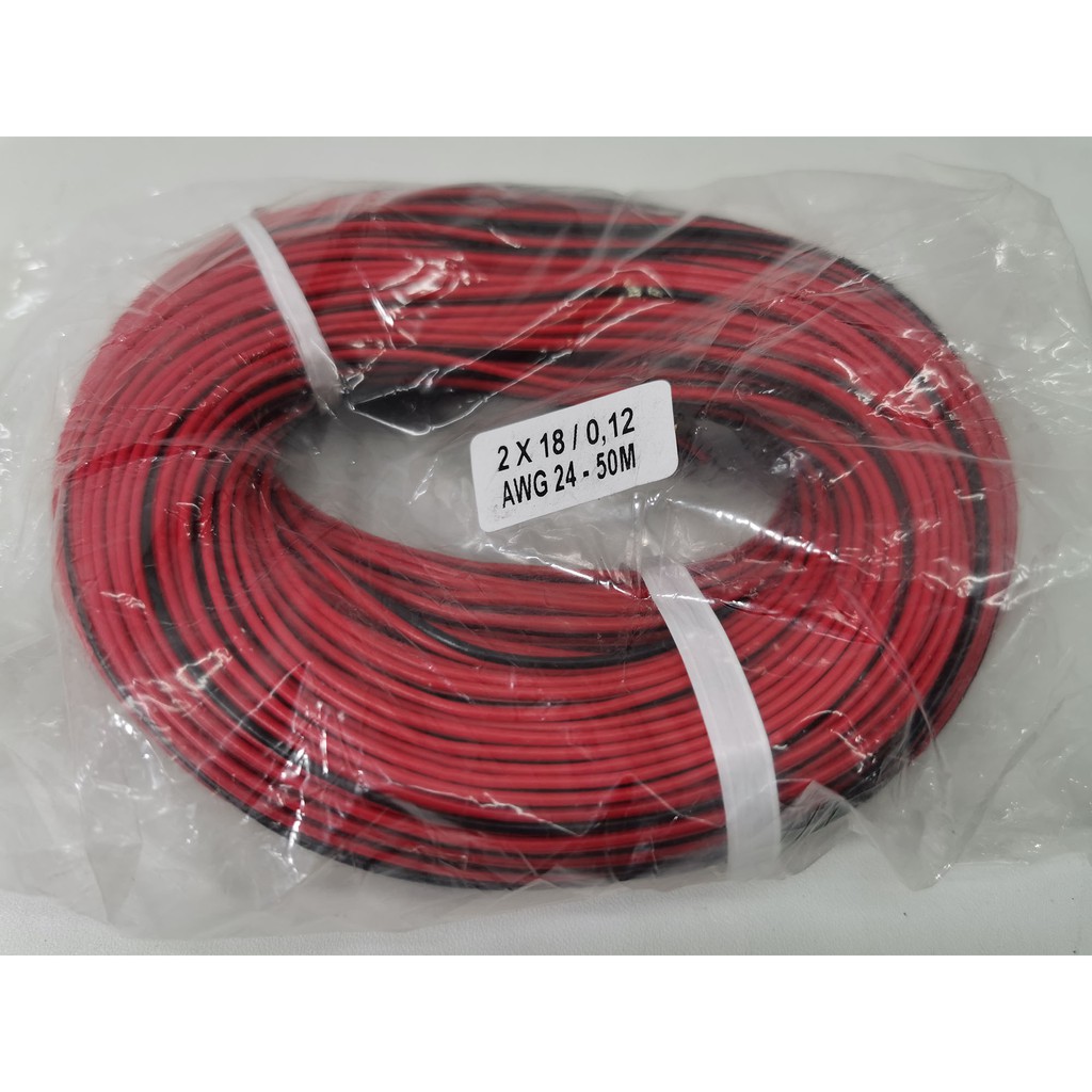 Kabel listrik Serabut AWG 24 ( 2 x 18 ) panjang 50 mtr per roll