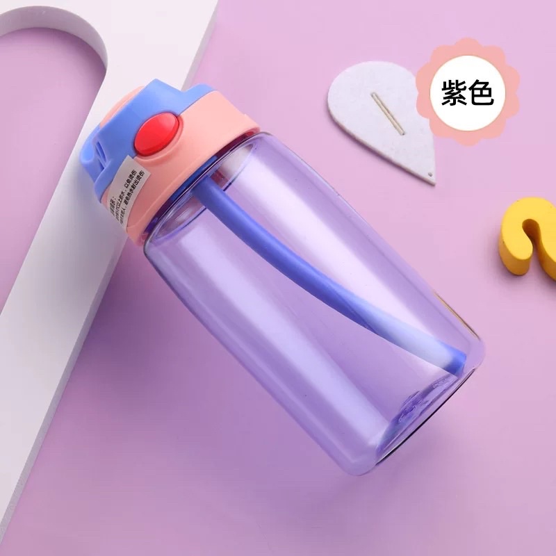 BT 56 BOTOL AIR MINUM ANAK SEKOLAH KARAKTER LUCU UNIK TRITAN BOTTLE WATER FREE BPA 480ML SEDOTAN-POLOS PURPLE