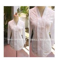 Blouse brokat jumbo / baju brokat bigsize / kebaya atasan putih XXL 3L 4L 5L / kebaya pesta brokat