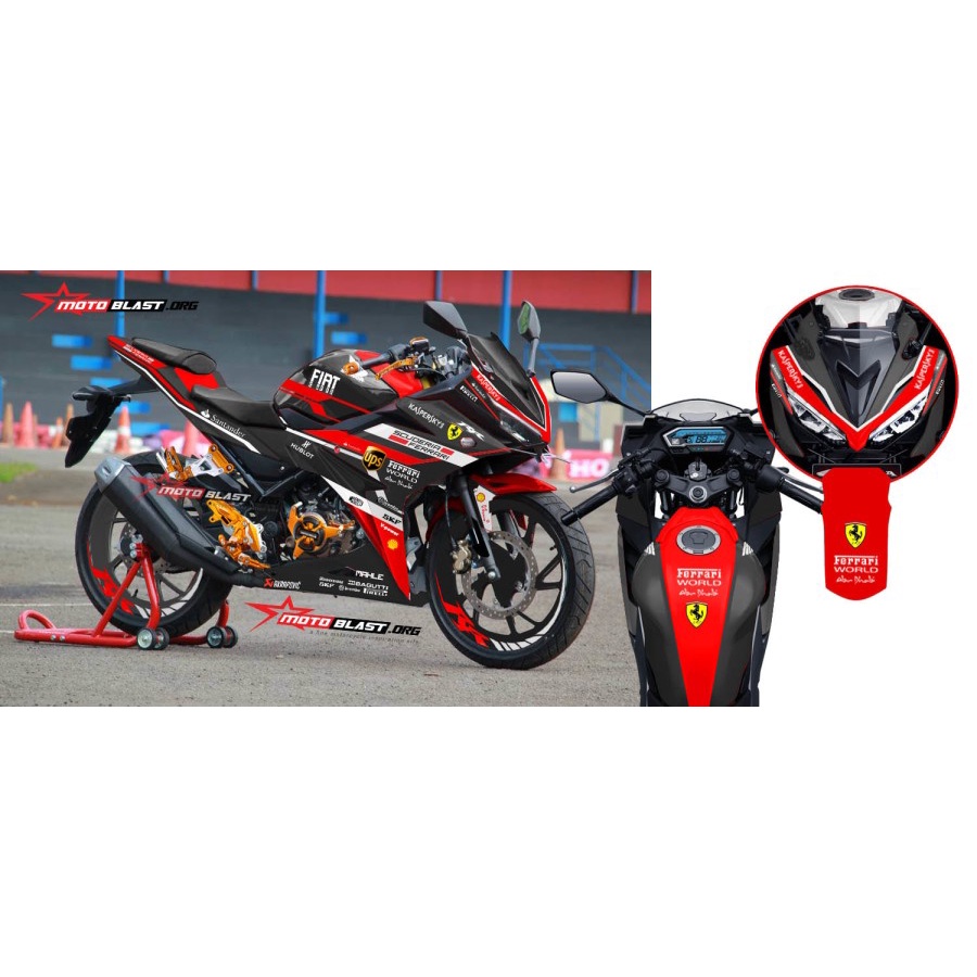 Decal stiker Honda New CBR150R Black Ferrari