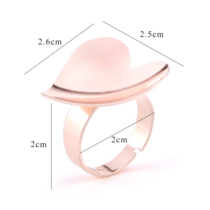 1pc Cincin Karet Bentuk Hati Warna rose gold Untuk Lem Bulu Mata Palsu