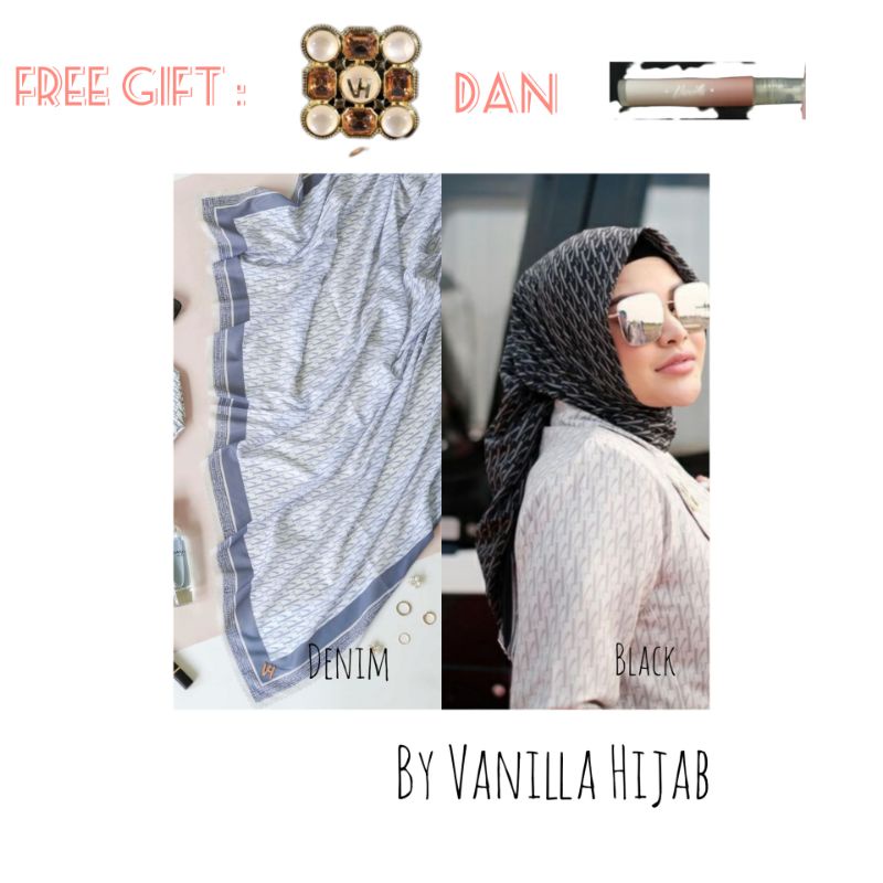 MONOGRAM KIND BLACK&DENIM Free BROS VH(TRUE)&BODY MIST BY VANILLA HIJAB