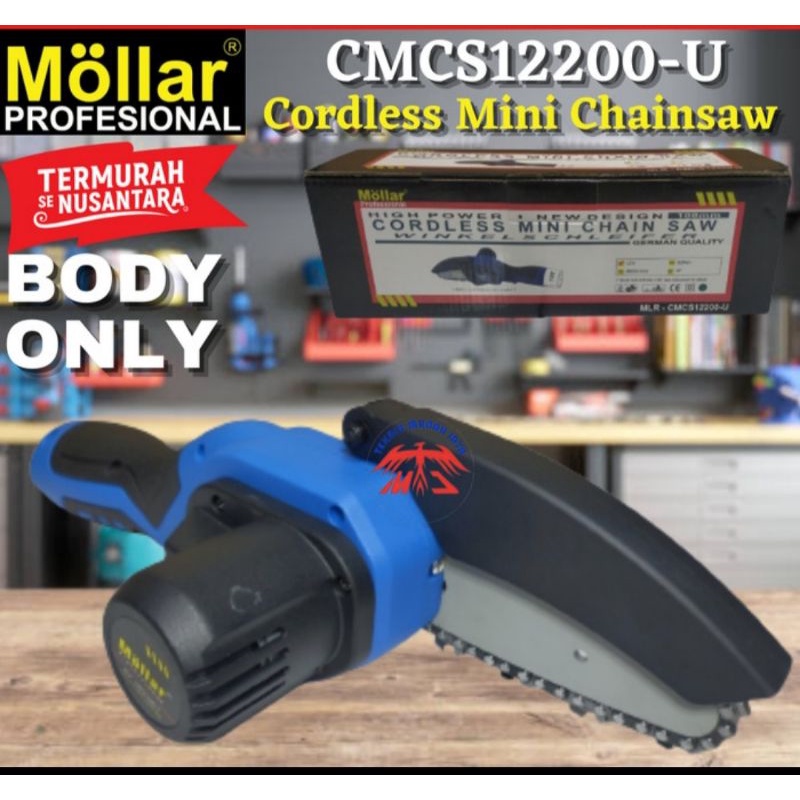 mollar CMCS12200-U mesin gergaji kayu 4inch cordless mini chainsaw CMCS 12200 U 12v