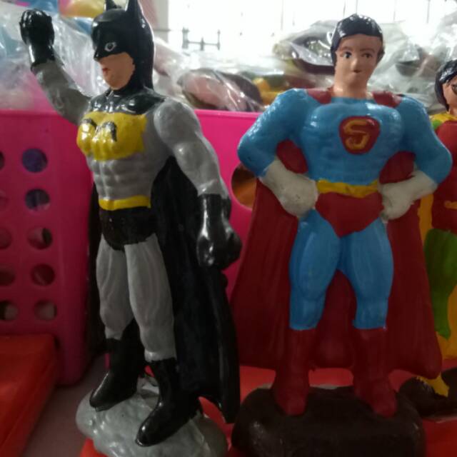 topper kue tart ultah batman superman anak laki hiasan kue