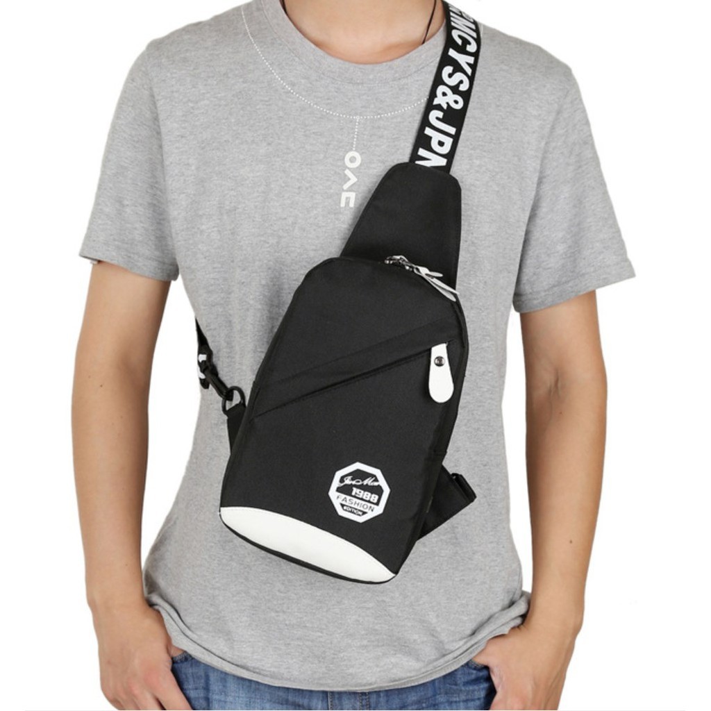 Tas Selempang MYCS Kanvas Men Sling Korea Fashion Waterproof Slempang Shoulder Bag Pria Wanita