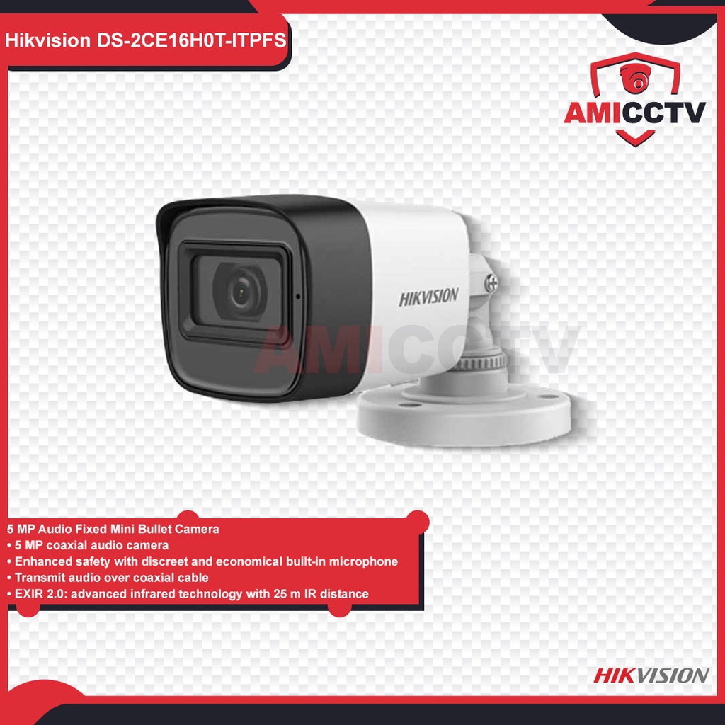 Camera CCTV Hikvision 5MP Outdoor DS-2CE16H0T-ITPFS