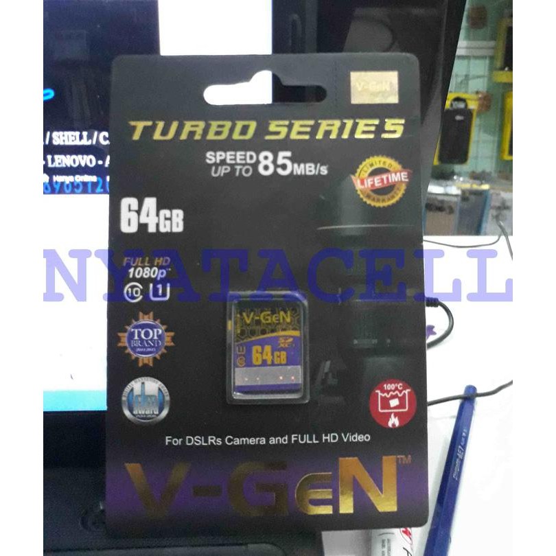 NEW MEMORY VGEN SD CARD 64GB CLASS 10 TURBO /SDHC/UHS-1/MEMORI/KELAS/64 GB MILENIA