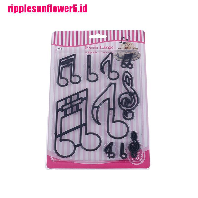 10pcs / set Cetakan Pemotong Adonan Kue Fondant Desain Not Musikal Bahan Plastik