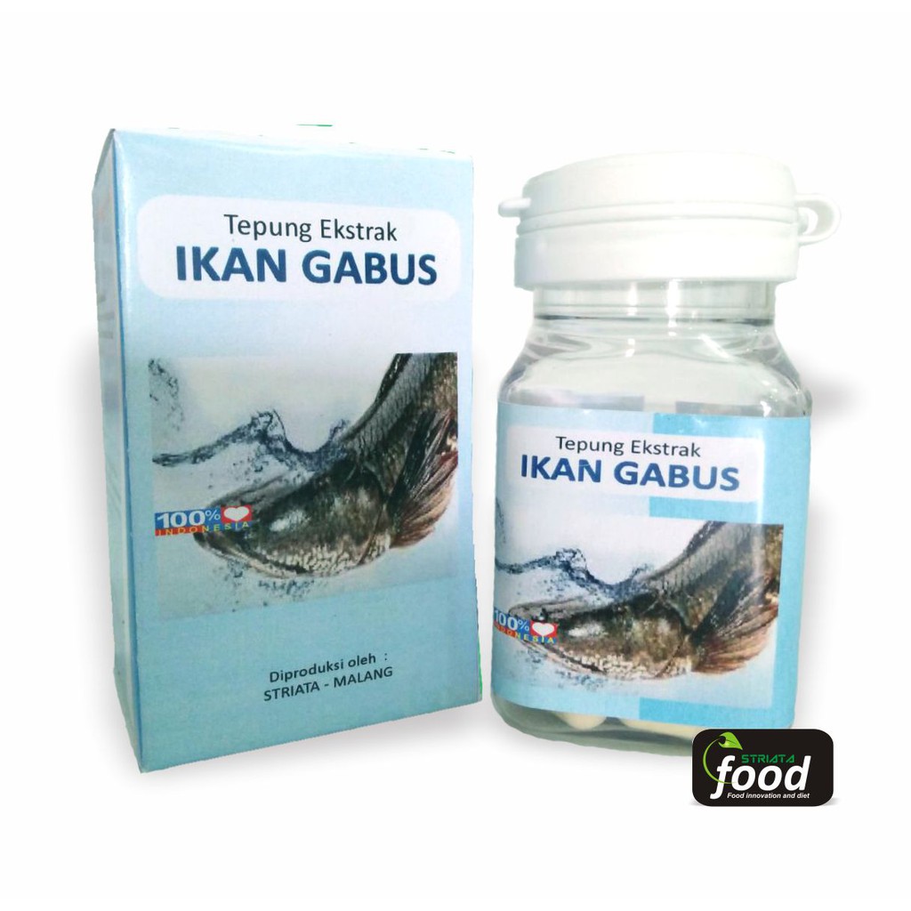 Kapsul Ekstrak Ikan Gabus STRIATA isi 30 kapsul.