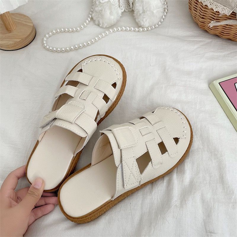 RYX - Wooden Tan Sandal Slip-On Wanita Fashion Casual - Ori Import