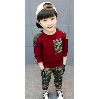 Setelan anak laki laki 1-5 thn motif army kids panjang baju anak laki laki baju anak termurah baju anak terlaris bisa pilih warna harga grosir