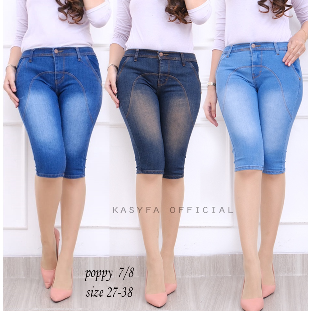 POPPY CELANA JEANS PENDEK 7/8 WANITA