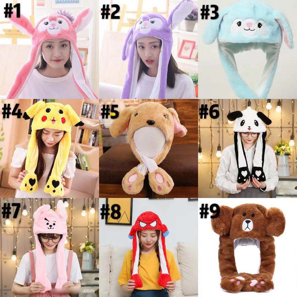 Bunny Hat Dancing Topi LED Cute Import Kelinci Tik ToK Kuping Bergerak Dengan LED Cap import