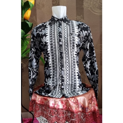 Kemeja Batik Pria Lengan Panjang Dan Lengan Pendek Motif Paya Silver