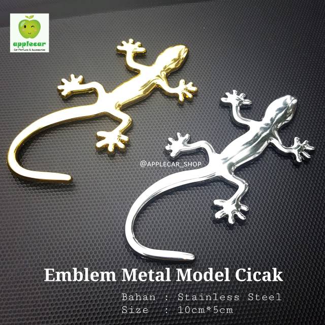 Emblem Stiker Cicak 3D Metal