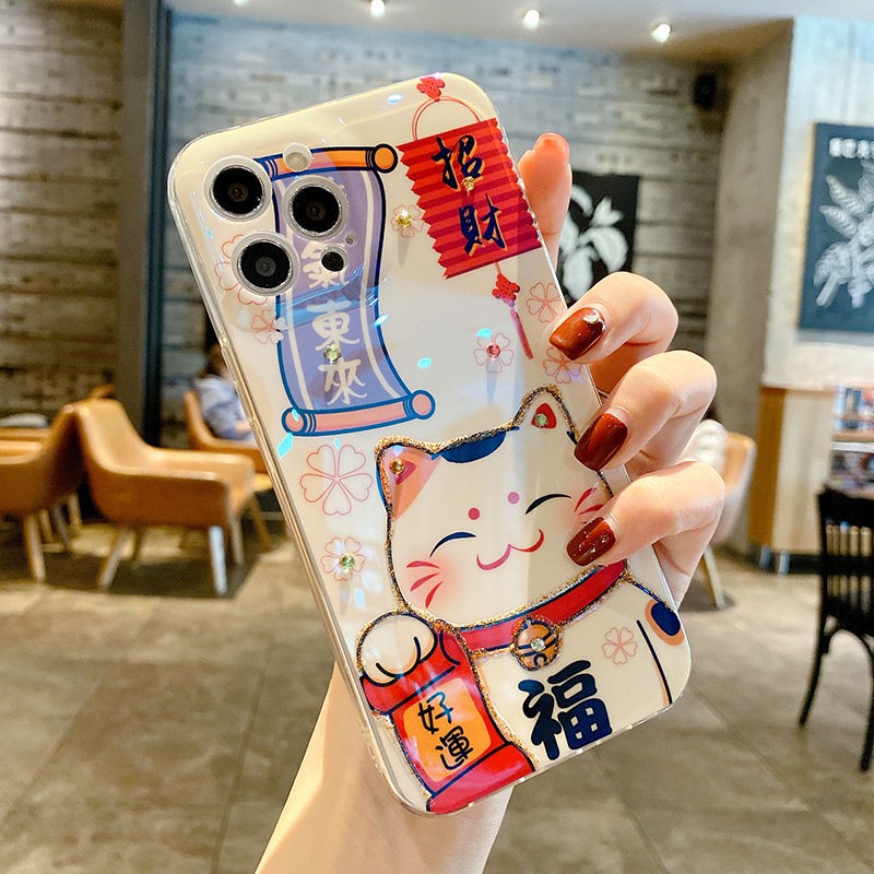 Case Motif Kucing Keberuntungan Untuk iPhone