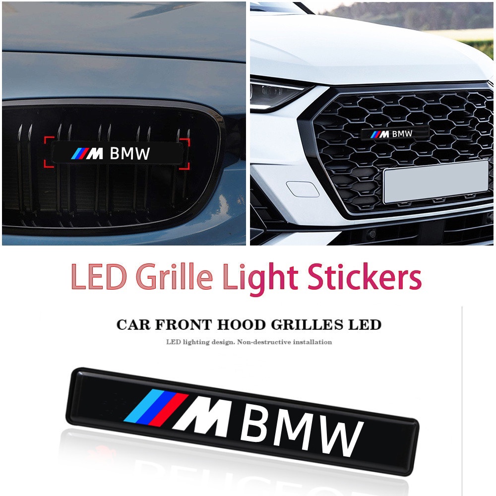 BMW M Lampu LED Logo  Untuk Dekorasi Kap Depan Mobil E36 E46 E90 E30 F30 F10 E39 F25 F22 F46 F45