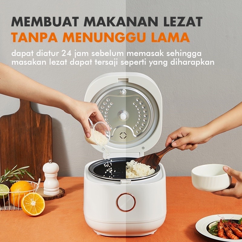 Gaabor Rice Cooker 1,2 L Penanak Nasi 3-4 Porsi Alat Masak Nasi Smart Micro Processor - Putih / GR-S30B