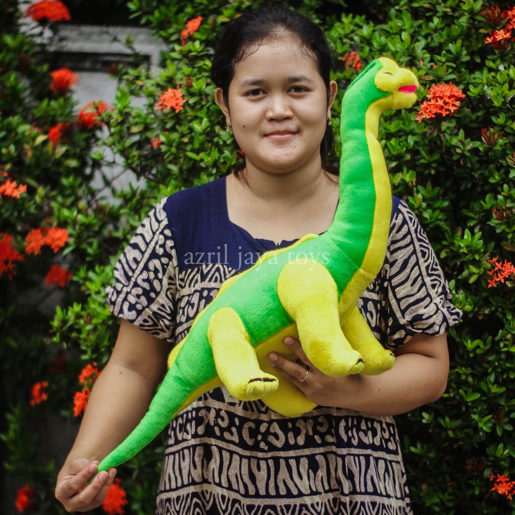 Boneka Dinosaurus Leher Panjang Hijau mainan anak perempuan mainan anak yang lagi hits