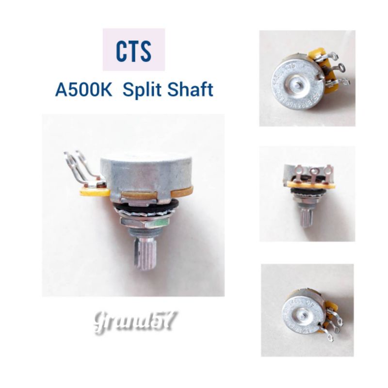 Potensio cts a500k split shaft gitar bass potencio volume tone cts