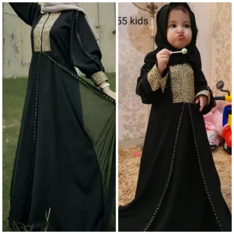 ABAYA GAMIS  JETBLACK HITAM DUBAI 255
