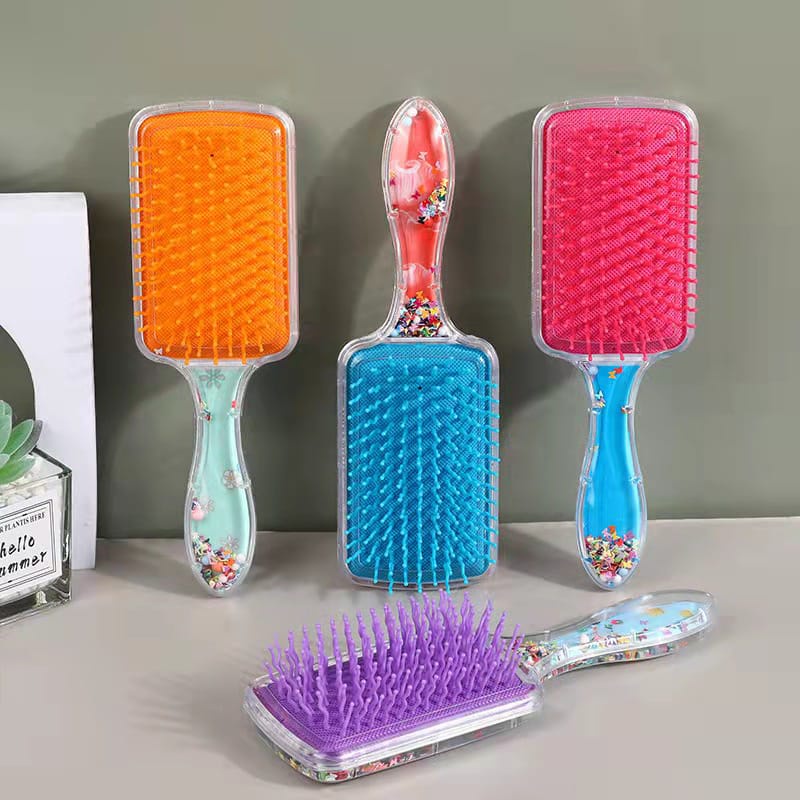 ~ PIYOSHI08 ~ Sisir Rambut Glitter Anti Kusut Import Motif Keren Lucu Styling Hair Comb AF55b