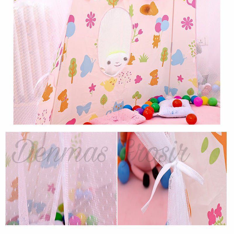 (COD)Tenda Anak 2 Pintu/Tenda Mainan/Tenda Camping Anak Model Rumah/Tenda Murah