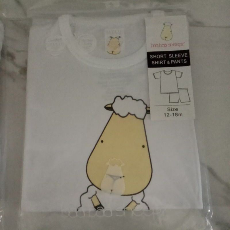 Baabaasheepz baabaa sheep baju tidur baby anak kids Bamboo short sleeve shirt &amp; pants