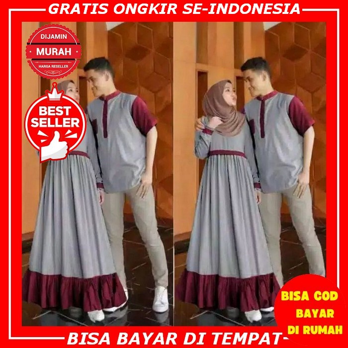 Baju Lebaran Mewah Simple Elegan Jumbo Batik Promo Murah Gamis Couple Brukat Pasangan Terbaru 2022 M