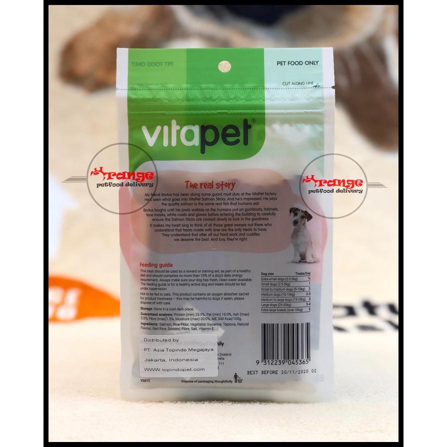 JERHIGH SALMON STICK 80 GR VITAPET DOG TREATS SNACK ANJING VITAPET
