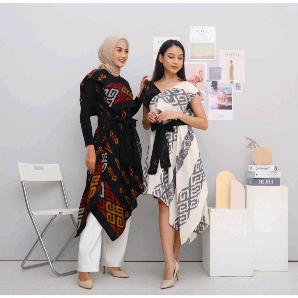 Dress Tenun / Batik Tenun Wanita / Batik Tenun Wanita /Baju Tenun Etnik Wanita / Dress Batik Modern
