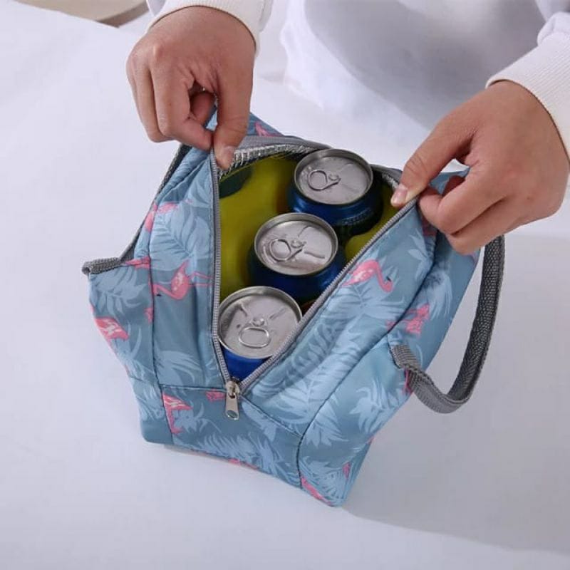 ~ PIYOSHI08 ~ Tas Bekal Panas Dingin Motif Flamingo Insulated Cooler Thermal Lunch Bag Penyimpanan ASI PD122