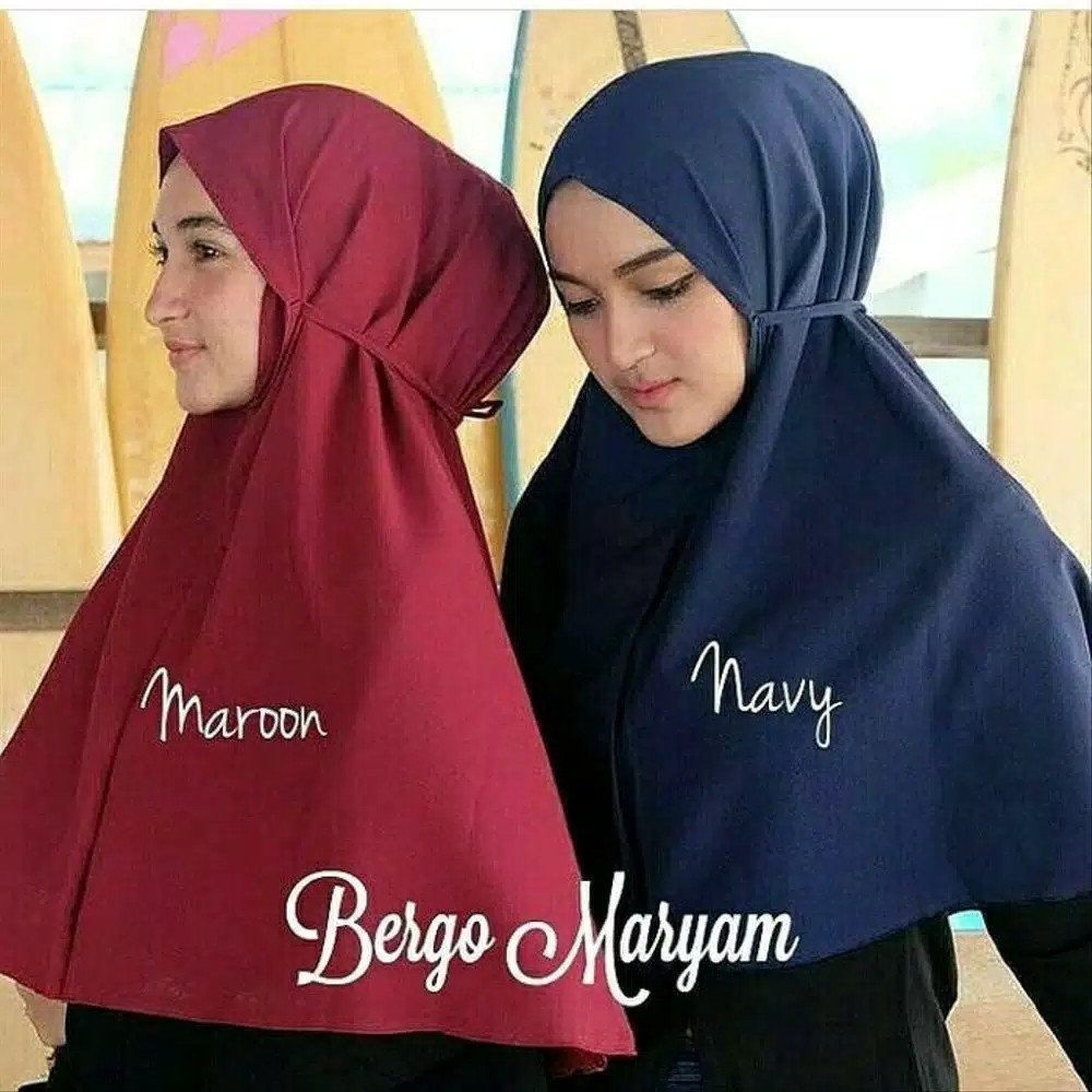 Khimar BERGO MARYAM/Kerudung Khimar non pet/BERGO MARYAM/ Hijab tali/hijab instan