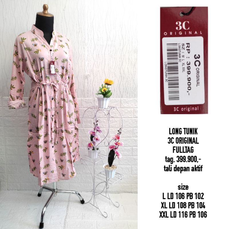 LONG TUNIK 3C NEW MODEL (STOK 2), LONG TUNIK 3C TALI PINGGANG SERUT, LONG TUNIK 3COIN | WAJIB TANYA 