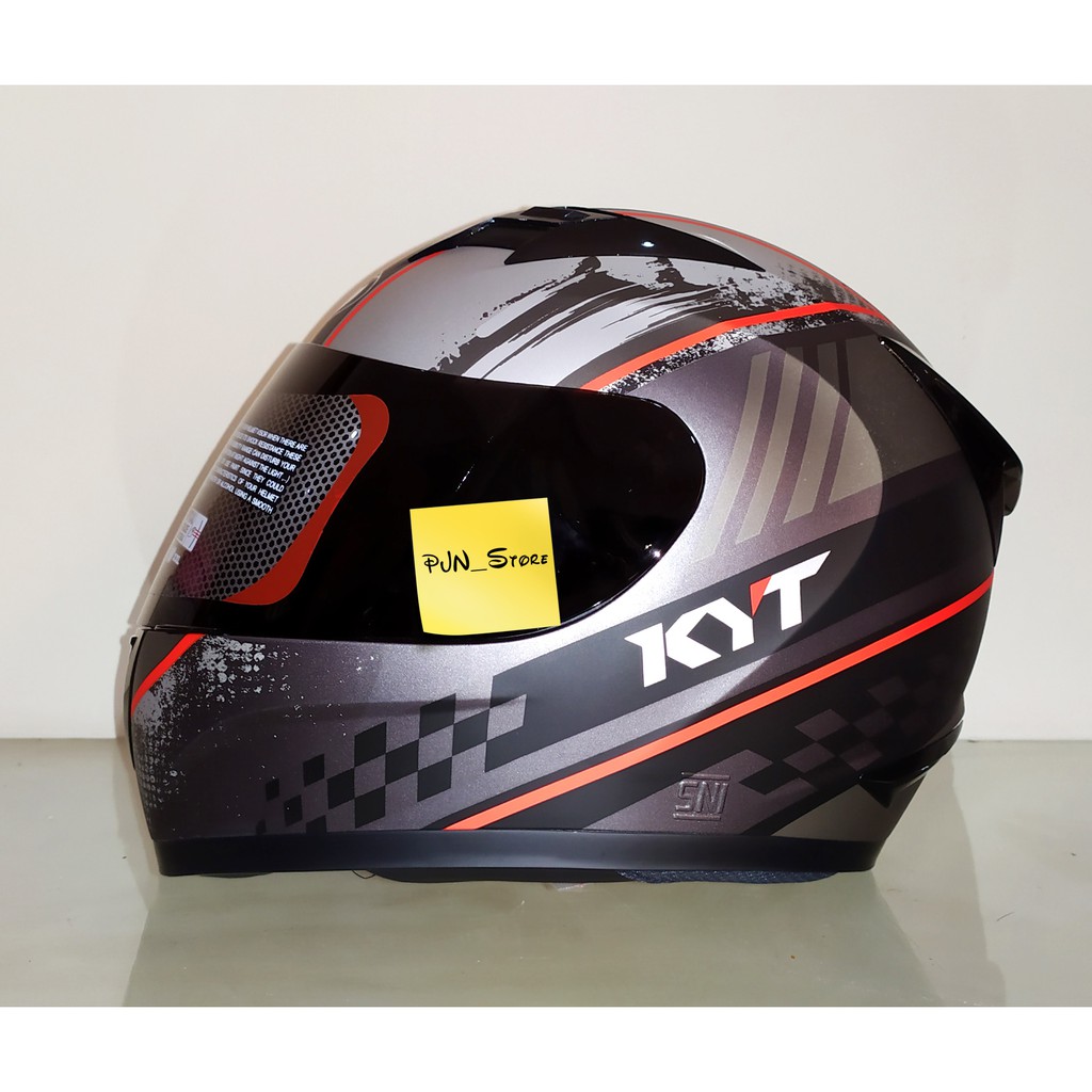HELM KYT R10 ORIGINAL Seri #4 GUNMETAL DOFF - RED