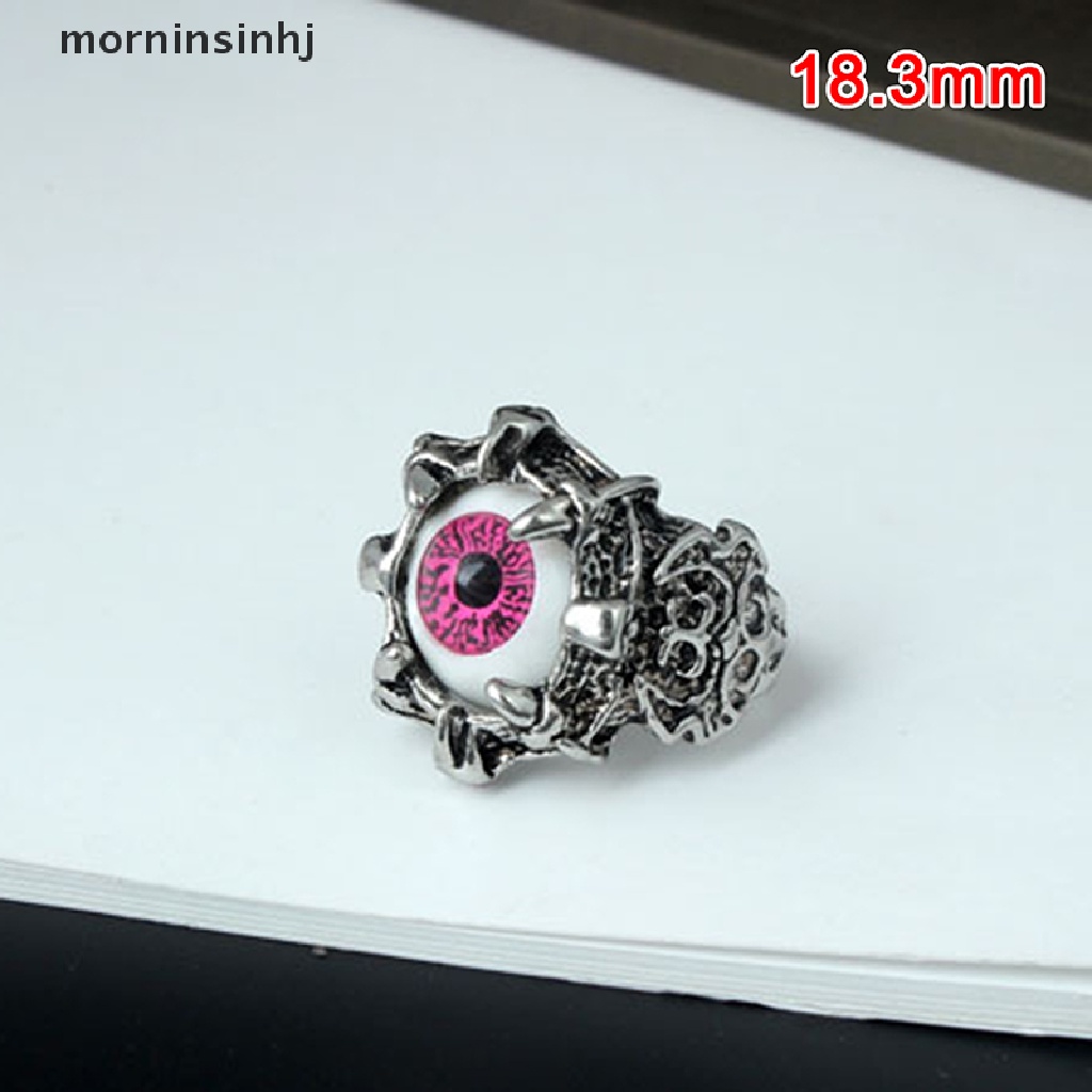 Cincin Desain Mata Setan Bahan Stainless Steel Gaya Punk Untuk Pria