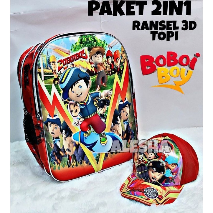 Tas boboy boy terbaru tas anak Ransel Boboiboy sd dan tk Tas 3D Tas gambar timbul