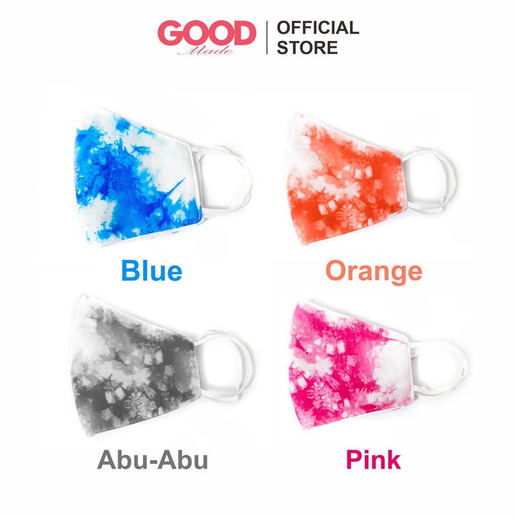Masker Kain Tie Dye 3 Lapis Masker Tye Die 3 PLY Eaerloop Dan Headloop Hijab Nonmedis | COD