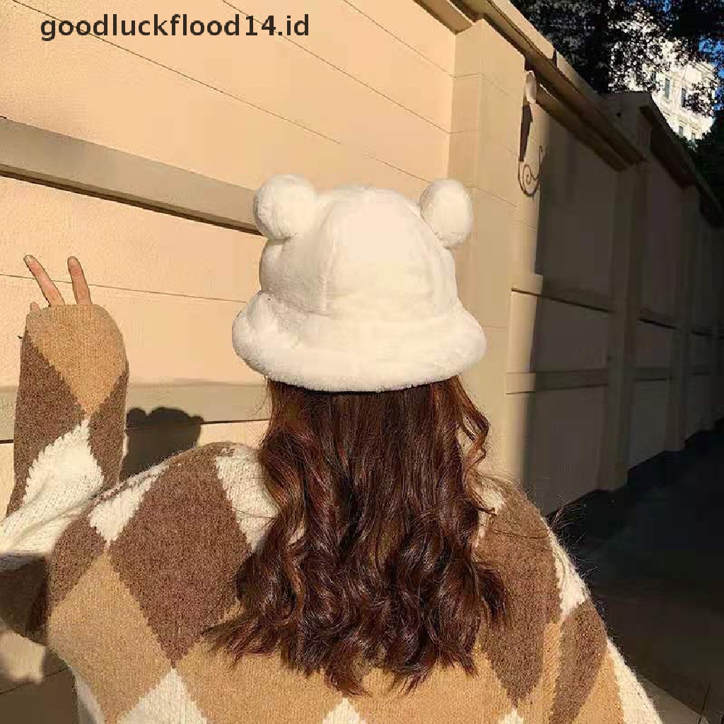 [OOID] Fashion Plush Fisherman Hat Soft Warm Thick Basin Hat Protection Bucket Hats ID