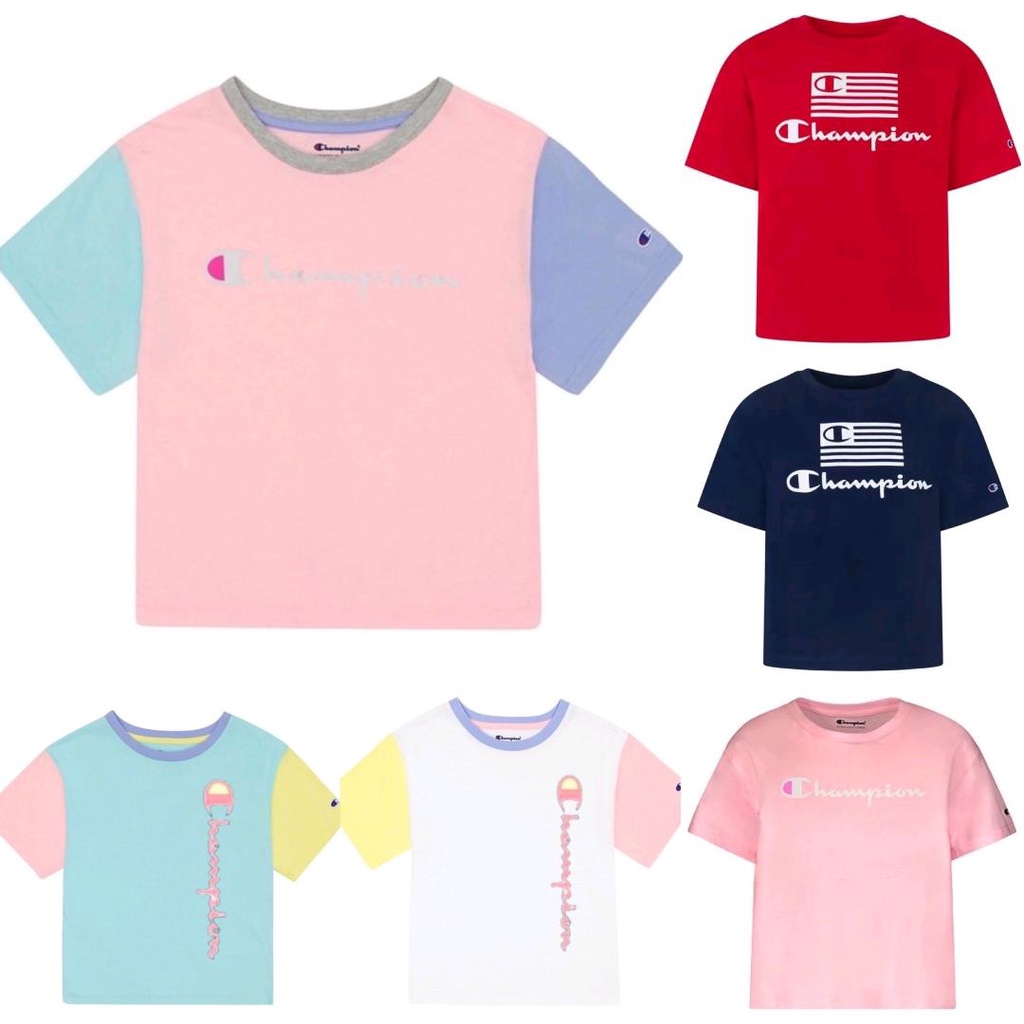 Champion Crop Girls Tee Atasan Anak  Kaos Crop