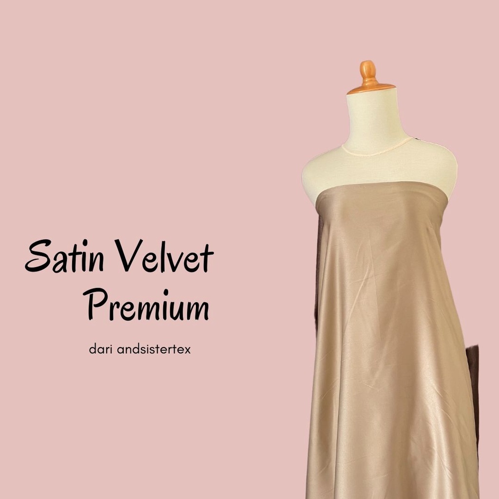 Bahan Kain Satin Velvet Premium Warna Golden Brown Bisa Gamis Kebaya Backdrop Background