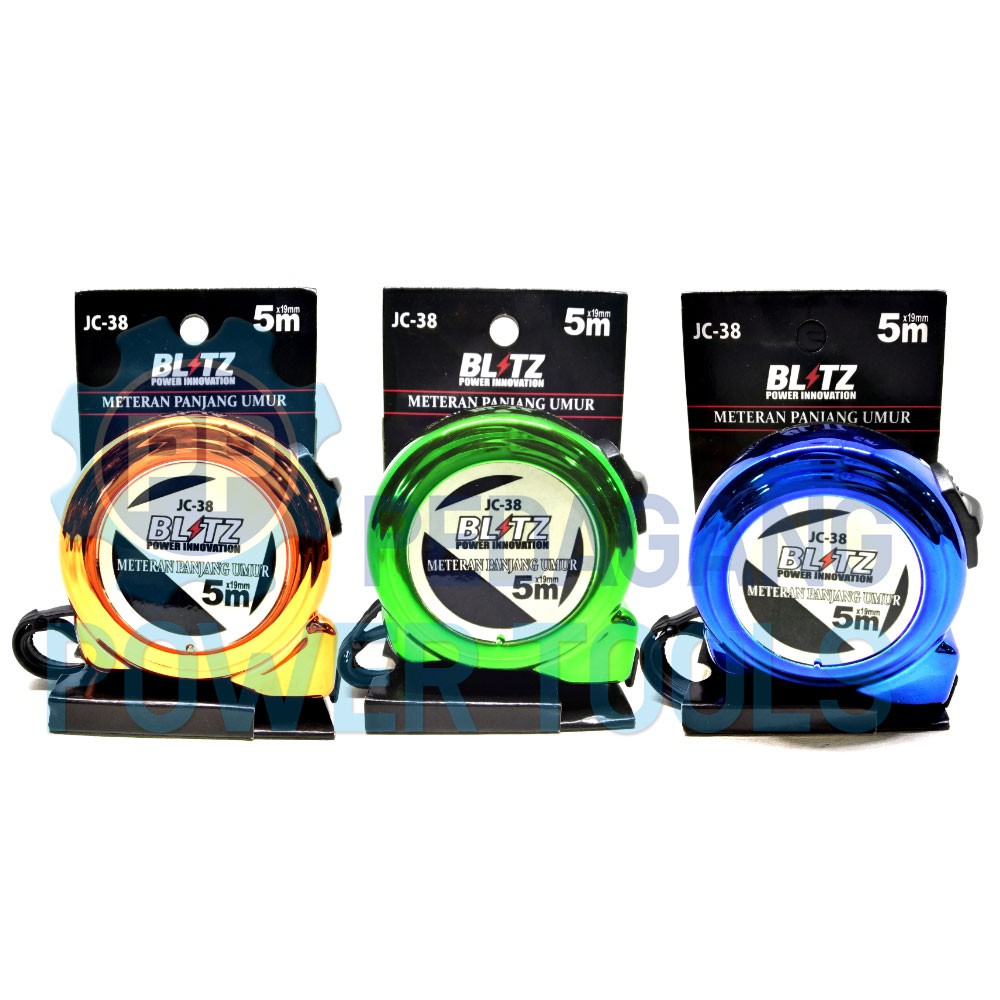 BLITZ ROLL METER 5 METER ROL METERAN 5M x 19MM - WARNA RANDOM