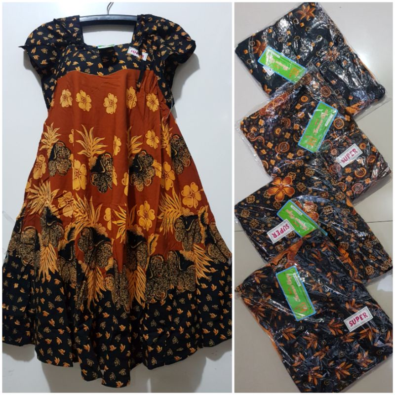 YULI - DASTER KENCANA UNGU KLOK SEROT LD 110 CM PB 100 CM BATIK KU LEBEL HIJAU(KUI)