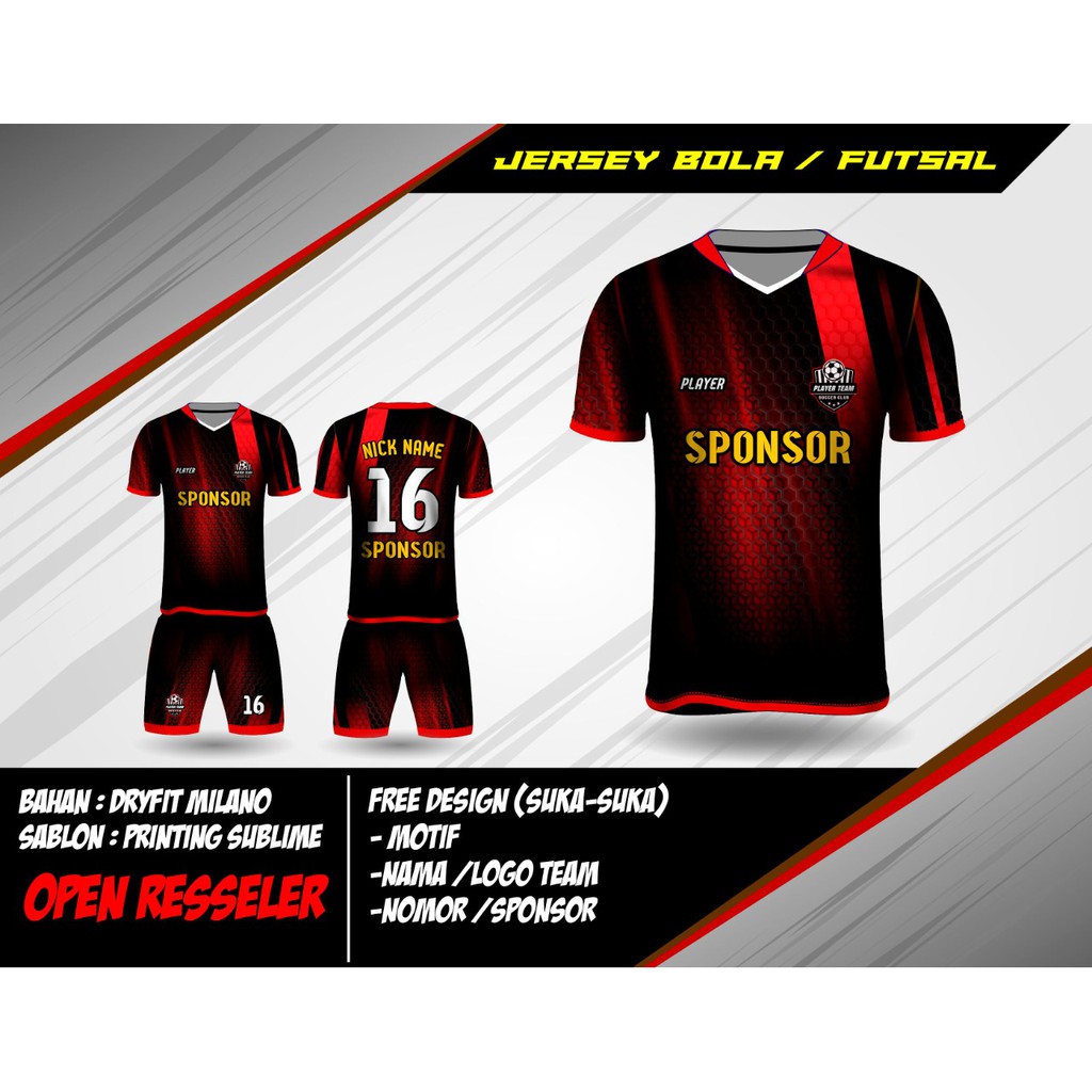 Jual Jersey Futsal Full Printing Free Custom Desain Kaos Bola Full Printing Free Custom Desain