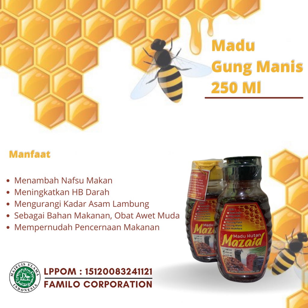 

Madu Hutan Mazaid Jenis Gung Manis 250 ml
