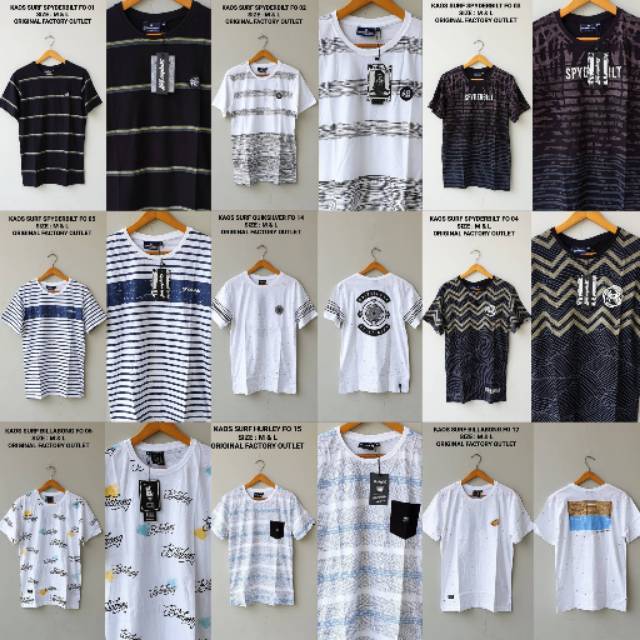 9 MODEL  KAOS SPYDERBILT ORIGINAL FACTORY BAJU SURF COWOK TEE PRIA IMPORT