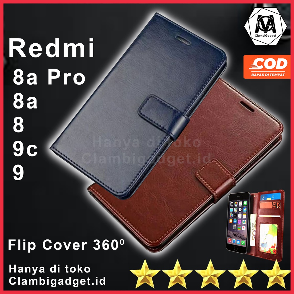 Case Redmi 8A Pro 8A 8 9C 9 Casing Flip Cover Flip Leather Dompet Flip Shell Kulit HP Flip Wallet Ma
